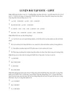 LUYỆN bài tập ESTE , CÁC VẤN ĐỀ LIÊN QUAN ĐẾN ESTE, CHẤT GIẶT RỬA