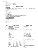 Giao an english 4 week 1,2