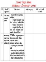 Bài 49. Thực hành: Tính chất của rượu và axit