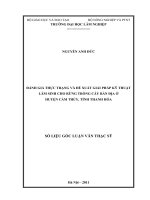 Đánh giá thực trạng và đề xuất giải pháp kỹ thuật lâm sinh cho rừng trồng cây bản địa ở huyện cẩm thủy, tỉnh thanh hóa 