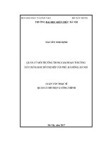 Quản lý môi trường trong giai đoạn thi công xây dựng khu đô thị mới văn phú, hà đông, hà nội (tt) 