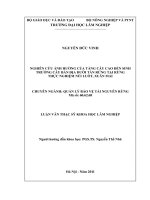 Nghiên cứu ảnh hưởng của tầng cây cao đến sinh trưởng cây bản địa dưới tán rừng tại rừng thực nghiệm núi luốt, xuân mai 