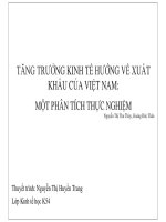 Thuyết trình tăng trưởng kinh tế hướng về xuất khẩu của việt nam một phân tích thực nghiệm 