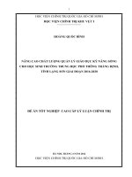 Nâng cao chất lượng quản lý giáo dục kỹ năng sống cho học sinh  trường trung học phổ thông Tràng Định, tỉnh Lạng Sơn giai đoạn 2016  2020