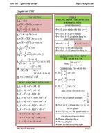 Tổng hợp công thức toán học lớp 12 và sơ đồ tư duy 