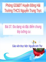 Bài 37. Đa dạng và đặc điểm chung của lớp Lưỡng cư