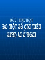 Bài 21. Thực hành: Đo một số chỉ tiêu sinh lí ở người