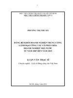 Đảng bộ Khối Doanh nghiệp Trung ương lãnh đạo cổ phần hoá doanh nghiệp nhà nước từ năm 2007 đến năm 2015