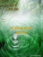 Bài 40. Vệ sinh hệ bài tiết nước tiểu