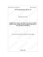 Nghiên cứu nâng cao công tác quản lý chất lượng công trình xây dựng bệnh viện quân y 103 (giai đoạn mở rộng) (tt)