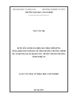 Bước đầu đánh giá hiệu quả phục hồi rừng bằng khoanh nuôi bảo vệ theo chương trình dự án 661  TTg tại xã hạnh lâm   huyện thanh chương   tỉnh nghệ an 
