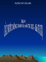 Bài 4. Các nước Đông Nam Á (Cuối thế kỉ XIX - đầu thế kỉ XX)