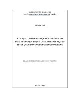Xây dựng cơ sở khoa học môi trường cho định hướng quy hoạch cây xanh trên một số tuyến quốc lộ vùng đồng bằng sông hồng 