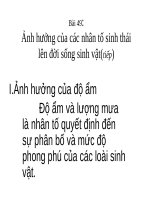 Bài 49. Ảnh hưởng của các nhân tố sinh thái lên đời sống sinh vật (tiếp theo)