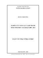 Nghiên cứu năng lực cạnh tranh tỉnh Vĩnh Phúc giai đoạn 2008  2013 (Lv thạc sĩ)