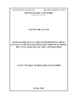 Đánh giá hiệu quả của một số mô hình rừng trồng sản xuất và đề xuất giải pháp phát triển rừng trồng bền vững tại huyện lạc thủy   tỉnh hòa bình 