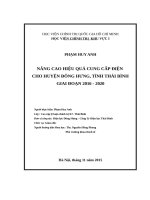 Nâng cao hiệu quả cung cấp điện cho huyện Đông Hưng tỉnh Thái Bình giai đoạn 2016 2020