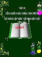 Bài 23. Tổng khởi nghĩa tháng Tám năm 1945 và sự thành lập nước Việt Nam Dân chủ Cộng hoà