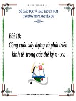 Bài 18. Công cuộc xây dựng và phát triển kinh tế trong các thế kỷ X-XV