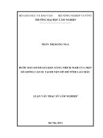 Bước đầu đánh giá khả năng thích nghi của một số giống cao su tại huyện sìn hồ, tỉnh lai châu 