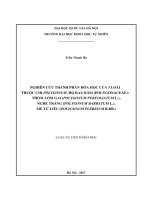 Nghiên cứu thành phần hóa học của 3 loài thuộc chi Polygonum, họ Rau răm (Polygonaceae): Thồm lồm gai (polygonum perfoliatumL.), nghể trắng (polygonum barbatum L.), mễ tử liễu (polygonum plebeiumR.Br)
