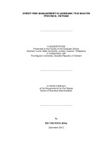 Credit risk management in agribank thai nguyen province, vietnam 