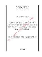 Tăng cường quản lý thuế thu nhập doanh nghiệp đối với các doanh nghiệp có vốn đầu tư nước ngoài tại cục thuế tỉnh thừa thiên huế 