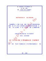 Nghiên cứu hiệu quả hoạt động thanh tra thuế đối với việc nâng cao tính tuân thủ của người nộp thuế tại cục thuế thừa thiên huế 