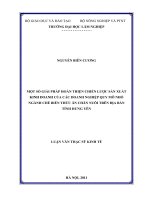 Một số giải pháp hoàn thiện chiến lược sản xuất kinh doanh của các doanh nghiệp quy mô nhỏ ngành chế biến thức ăn chăn nuôi trên địa bàn tỉnh hưng yên 