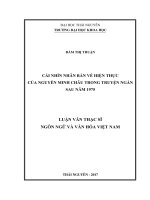 Cái nhìn nhân bản về hiện thực của nguyễn minh châu trong truyện ngắn sau năm 1975 