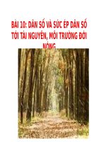 Bài 10. Dân số và sức ép dân số tới tài nguyên, môi trường ở đới nóng