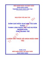 Đánh giá hiệu quả kinh tế sản xuất thanh long ruột đỏ tại huyện hướng hóa, tỉnh quảng trị 