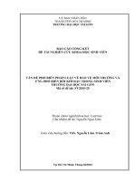 Vấn đề phổ biến pháp luật về bảo vệ môi trường và ứng phó biến đổi khí hậu trong sinh viên trường đại học sài gòn 