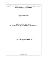 Một số giải pháp nhằm phát triển du lịch sinh thái ở ninh bình 