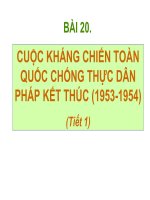Bài 20. Cuộc kháng chiến toàn quốc chống thực dân Pháp kết thúc (1953 - 1954)