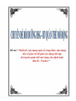 CHUYÊN ĐỀ BỒI DƯỠNG HSG MÔN SINH  DI TRUYỀN QUẦN THỂ MỞ RỘNG