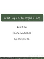 xác suất thống kê ứng dụng trong kinh tế- xã hội