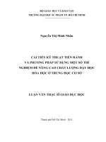 CẢI TIẾN KỸ THUẬT TIẾN HÀNH VÀ PHƯƠNG PHÁP SỬ DỤNG MỘT SỐ THÍ NGHIỆM ĐỂ NÂNG CAO CHẤT LƯỢNG DẠY HỌC HÓA HỌC Ở TRUNG HỌC CƠ SỞ