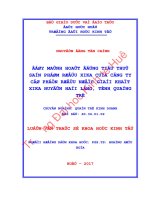 Đẩy mạnh hoạt động tiêu thụ sản phẩm rượu xika của công ty cổ phần rượu nước giải khát xika huyện hải lăng, quảng trị 