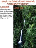 Bài 27. Lớp vỏ sinh vật. Các nhân tố ảnh hưởng đến sự phân bố thực, động vật trên Trái Đất