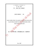 Hoàn thiện công tác quản lý ngân sách nhà nước tại sở nông nghiệp và phát triển nông thôn tỉnh thừa thiên huế 
