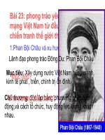 Bài 23. Phong trào yêu nước và cách mạng ở Việt Nam từ đầu thế kỉ XX đến Chiến tranh thế giới thứ nhất (1914)