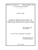 Đánh giá tính đa dạng thực vật ở rừng đặc dụng yên tử, quảng ninh 