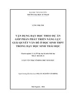 Vận dụng dạy học theo dự án góp phần phát triển năng lực giải quyết vấn đề ở học sinh THPT trong dạy học sinh thái học 
