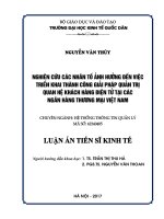 Nghiên cứu các nhân tố ảnh hưởng đến việc triển khai thành công giải pháp quản trị quan hệ khách hàng điện tử tại các ngân hàng thương mại Việt Nam