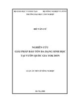 Nghiên cứu một số giải pháp bảo tồn đa dạng sinh học tại vườn quốc gia yok đôn huyện buôn đôn, tỉnh đăk lăk 