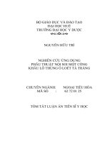 Nghiên cứu ứng dụng phẫu thuật nội soi một cổng khâu lỗ thủng ổ loét tá tràng (TT)