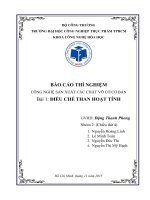 BÀI báo cáo công nghệ sản xuất các chất vô cơ cơ bản bài 1 điều chế than hoạt tính 