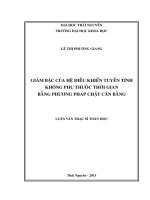 Giảm bậc của hệ điều khiển tuyến tính không phụ thuộc thời gian bằng phương pháp chặt cân bằng (LV thạc sĩ)