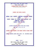 Nâng cao chất lượng nguồn nhân lực tại công ty TNHH MTV quản lý đường sắt bình trị thiên 